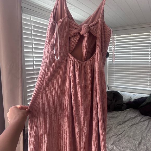 Mauve Pink Tie-Back Midi Dress - Picture 10 of 11